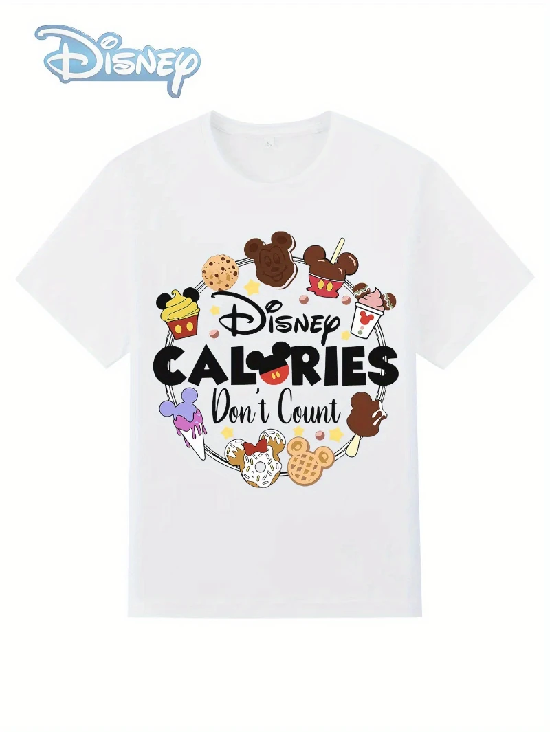 Disney Authorizes Mickey Mouse Pattern Summer Round Neck Short Sleeved T-shirt for Women with Printed Pattern T-shirt Top