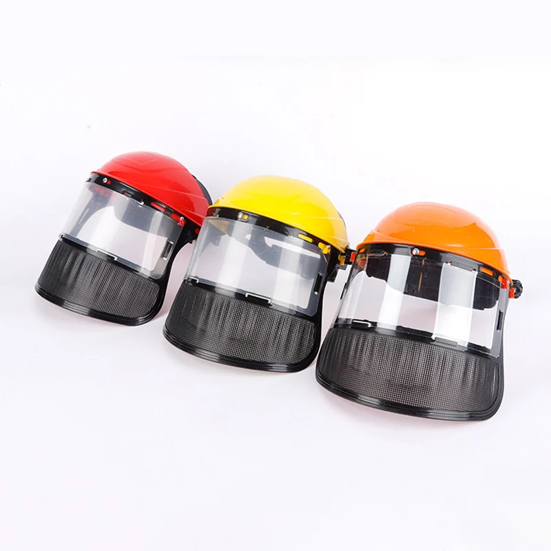 حديقة العشب الانتهازي الاعشاب خوذة أمان قبعة مع قناع شبكي كامل الوجه لتسجيل آلة تقطيع الفراشي حماية الغابات