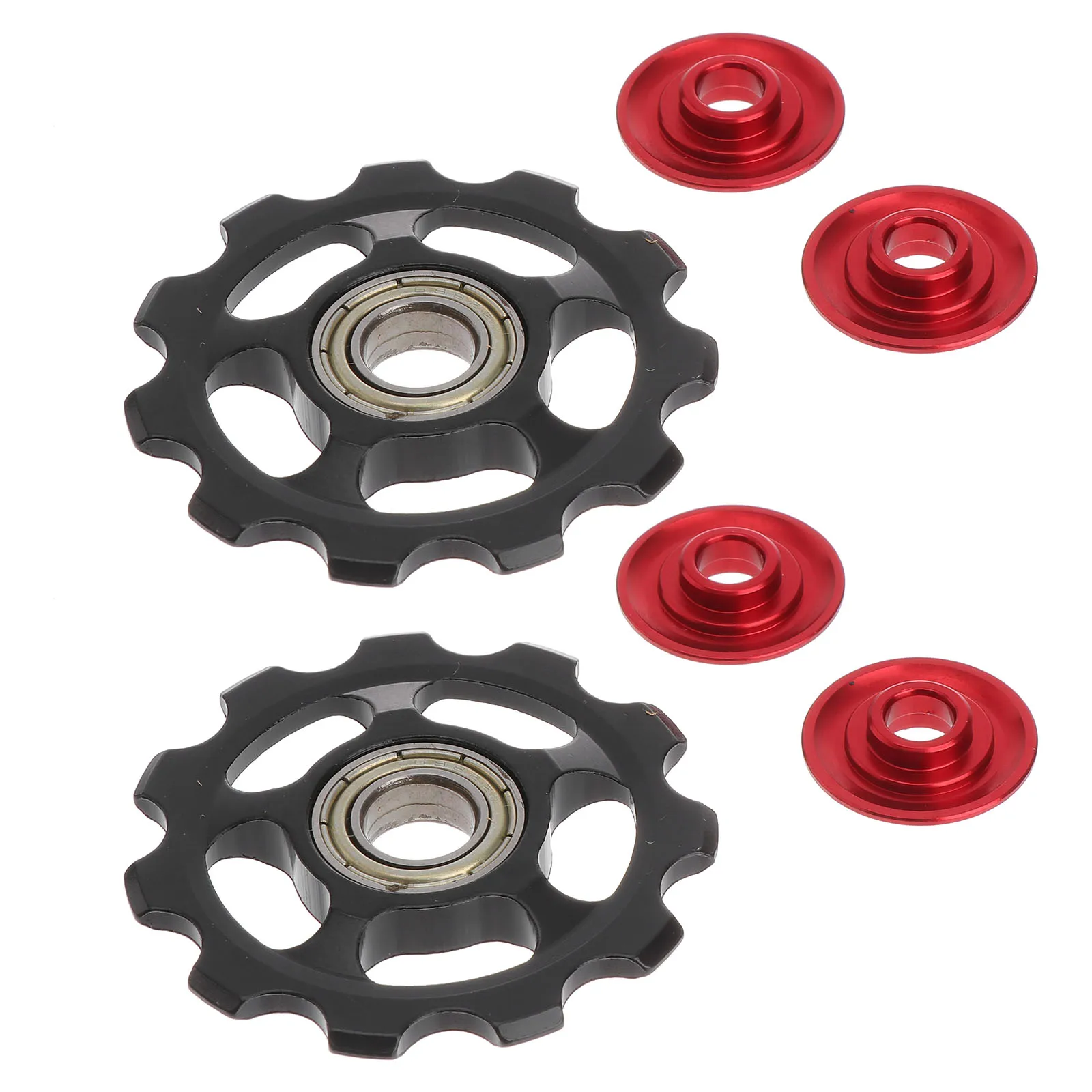 

2pcs Rear Derailleur Pulley 11T Black Aluminum Bike Gear Easy Install Durable Mountain Bicycle Component Replacement