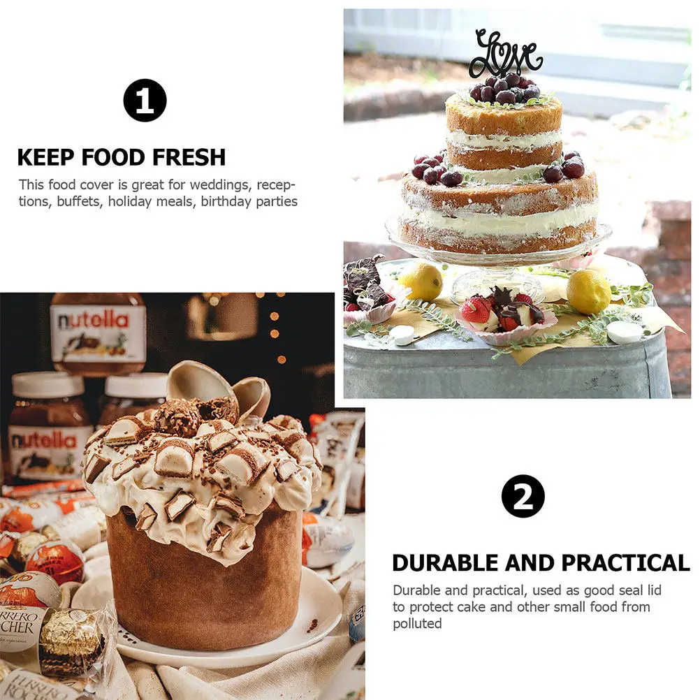 

Clear Cake Dome Cover Glass Lid for Cakes Cookies Snacks Protection Reusable Dust Proof Party Serving Solution