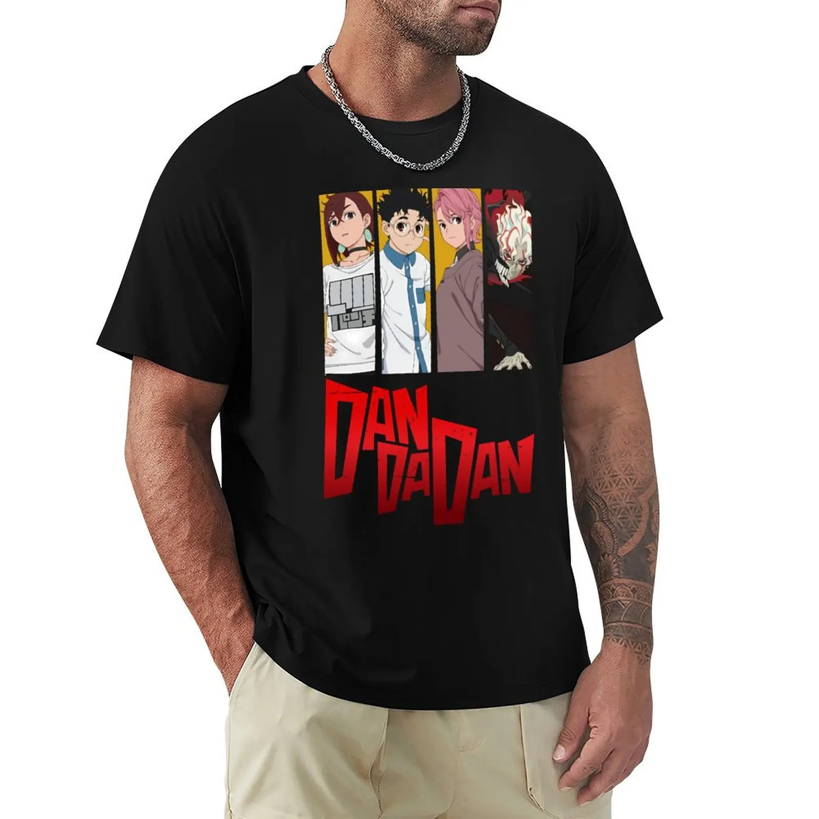 Dandadan characters /ダンダダン ENG T-Shirt anime shirt hippie clothes Men's cotton t-shirt