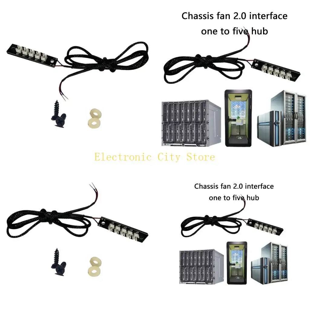 

5 Way 2Pin Computer Fan Extension Hub For Efficient Heat Dissolution PC Builds HU8D
