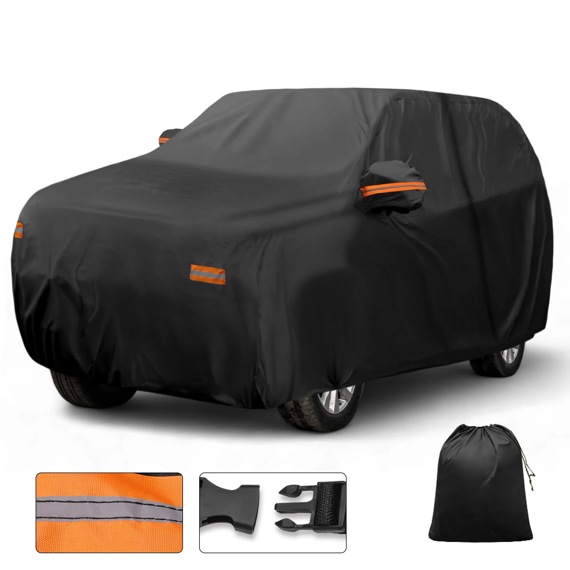 غطاء سيارة Motoforti خارجي مقاوم للماء للحماية من الشمس والمطر مع سحاب باب الجانب الأيسر 210D-PU لسيارة Toyota Sequoia #1