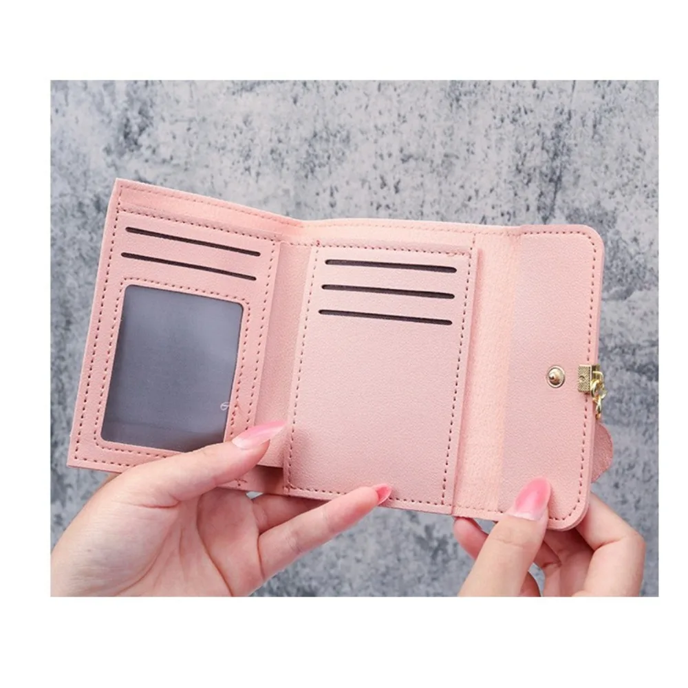 New Korean Version of The Simple Small Wallet Tri-fold Coin Bit Money Clip Coin Purse Cross-border Short Ladies Wallet