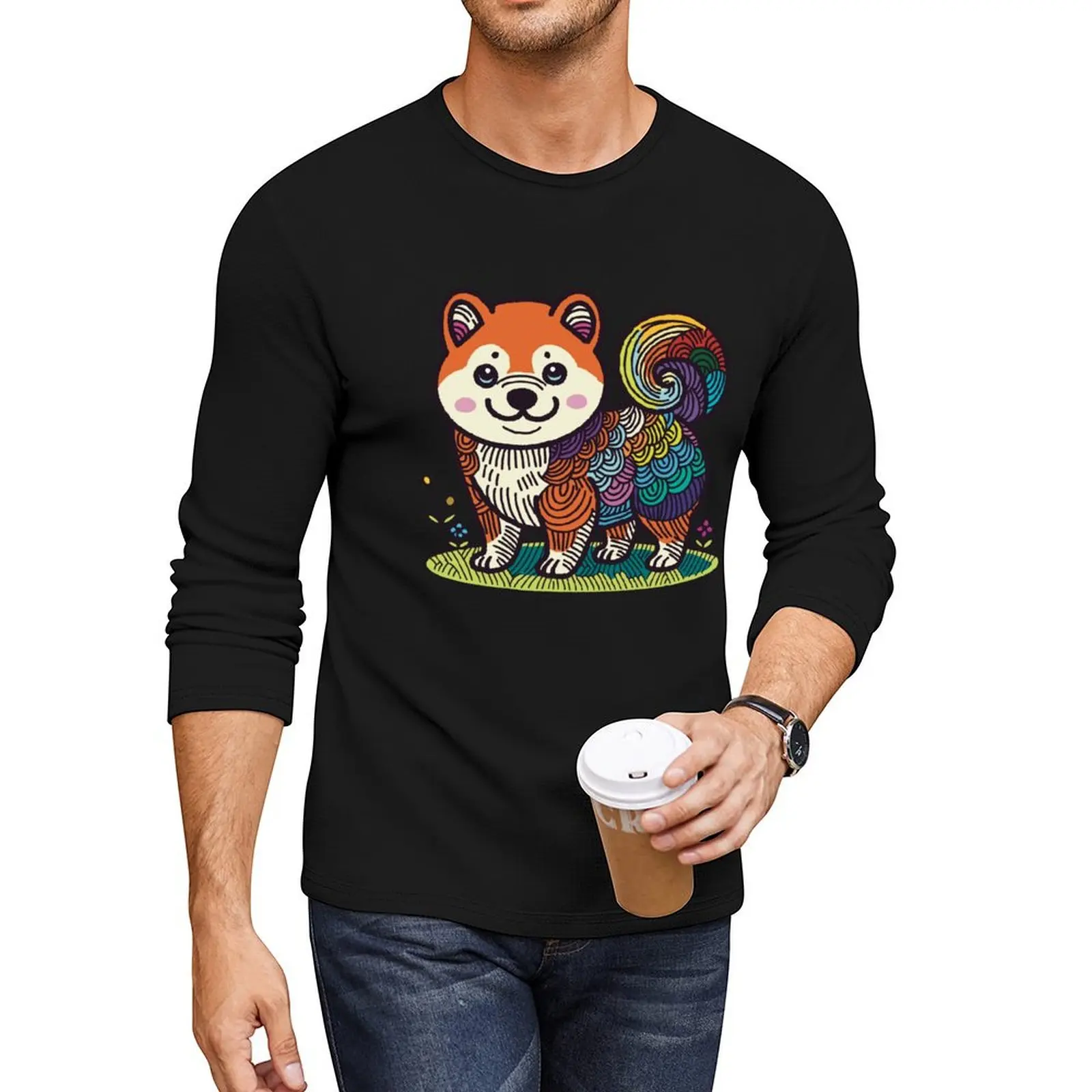 

Shiba Inu Japanese puppy dog cute pet Long T-Shirt Oversized t-shirt mens clothes