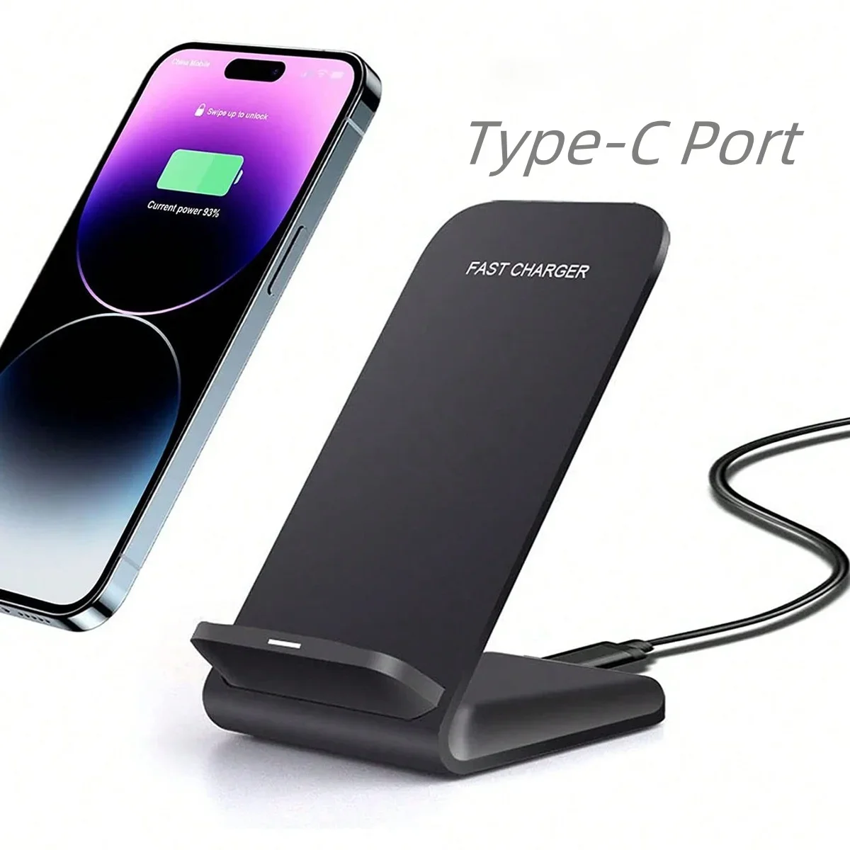 15W Wireless Charger Stand For IPhone17 16 15 14 13 12 Pro Max 11 XS XR X 8 Samsung S23 S22 Type C Fast Charging Dock Station
