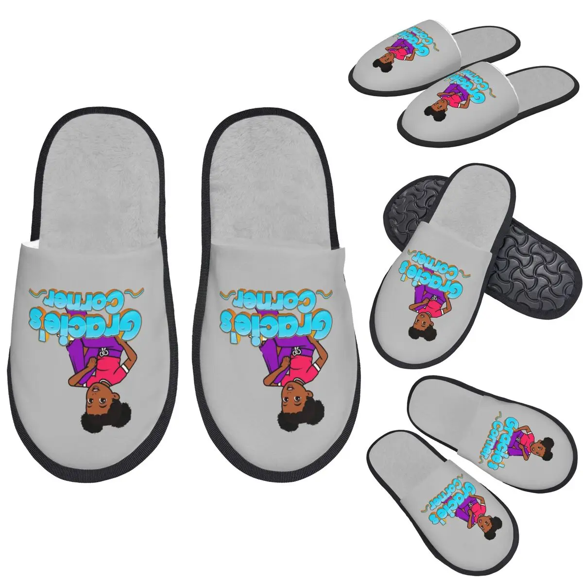 

Custom Gracies Family Corner Cute Phonic's Song Slippers Memory Foam Warm Soft Women House Slipper Indoor Fluffy Shoes