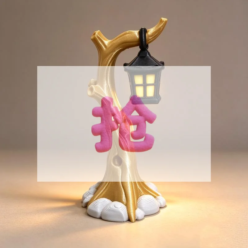 1Pcs Plastic Decorative Forest Night Light 3D Printing Micro Landscape Tree Light Ornament Detachable Mini Withered Tree Lanter