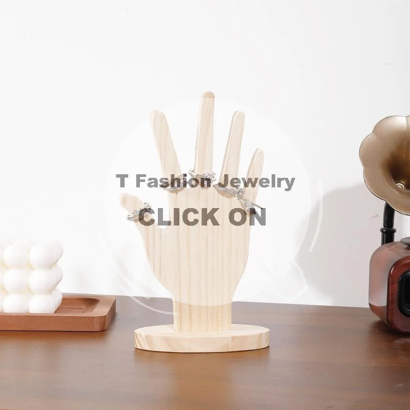 Natural Solid Wood Jewelry Display Rack Multifunctional Bracelet Ring Earring Organizer for Dresser Storage