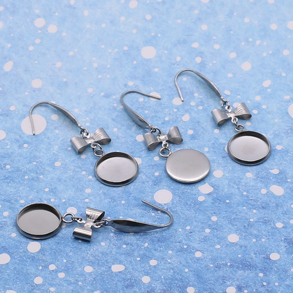 

20 PCS Tray Earring Bottom Support Accessories for Jewelry Making Steel Hoops Connectors Turquoise Earrings Women Silver Studs