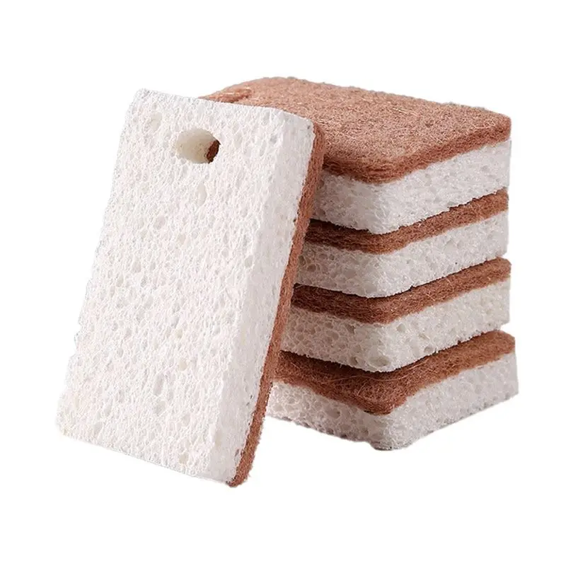 A53Q-24PCS Dishwashing Cotton Kitchen Non-Scratch Cleaning Sponges For Dishes, Cellulose Sponges Safe On Non-Stick Cookware