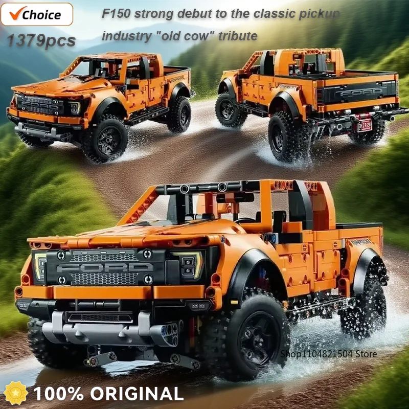 1379 pièces Tech Raptors F150 camion course voiture Kit de construction Compatible MOC créatif bricolage véhicule briques jouets cadeau pour enfants adolescents adultes