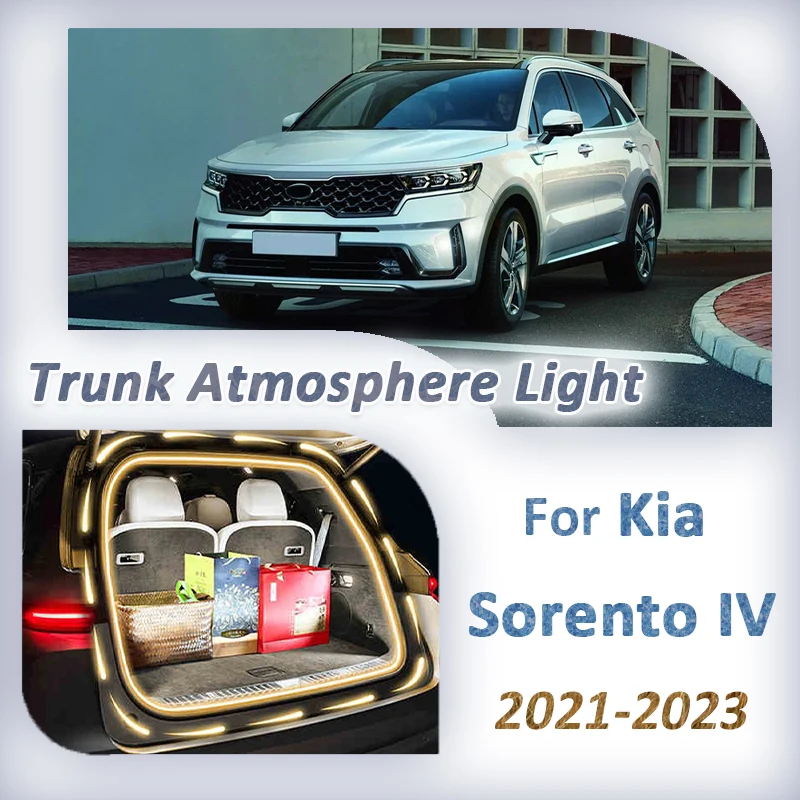 

For Kia Sorento IV 2021 2022 2023 Car Trunk Atmosphere Multi Function Lamp Ambient Lighting LED Strip Light Accessories Kit