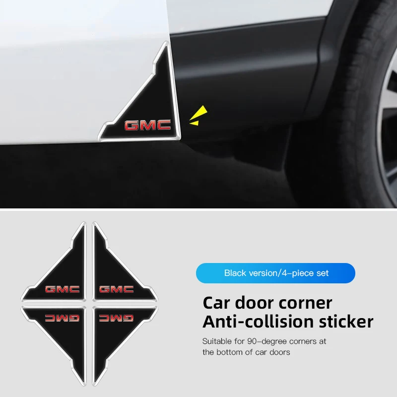 Pegatinas protectoras para las esquinas de las puertas del coche, decoración para GMC Terrain Sierra 1500 Yukon Acadia Savana Hummer Granite H3 Jimmy, 2 uds.