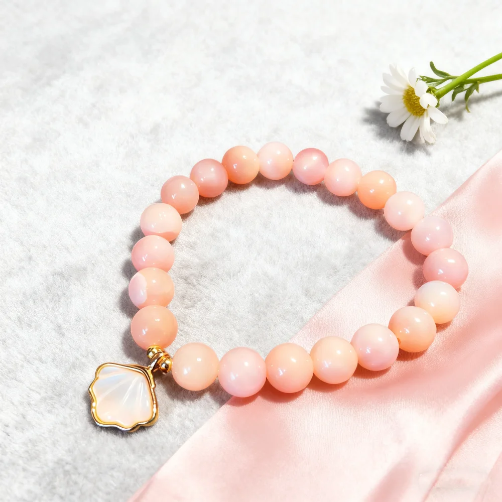 

Jewelry Bracelet Pink Natural Stone Fashion Handmade Women's Hand Bracelets A Unique Accessory Blending Healing Energy
