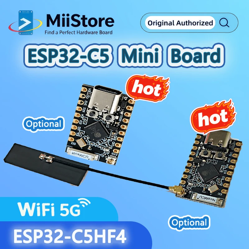 ESP32-C5 ESP32-C5HF4 Mini Board , 2.4G+5G Dual Band WiFi6 Bluetooth 5 Zigbee Thread Low Power Consumption