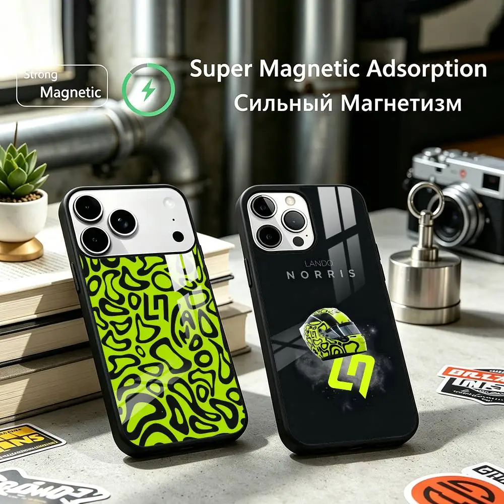Lando 4-Norris Racing Driver Phone Case For iPhone17,16,15,14,13,12 Plus,Pro Allows magnetic wireless charging