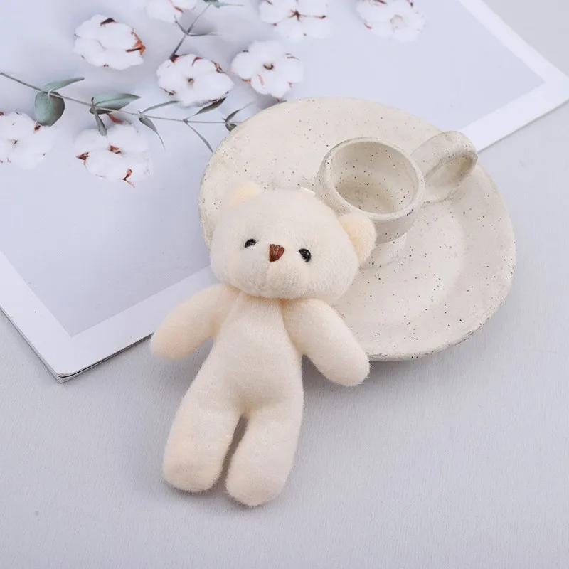 6-11 سنتيمتر كاواي دمية دب أفخم المفاتيح لطيف مصغرة الحيوانات الصغيرة أفخم محشوة دمية ظهره تزيين مُثبت الفتيات الهدايا