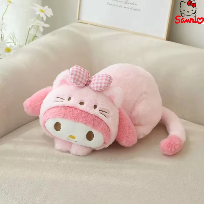 Sanrio My Melody Kawaii Peluche Bambola Kuromi Cinnamoroll Telo di carta Copertura Del Fumetto Morbido Peluche Ripiene Bambini Cuscino Bambole