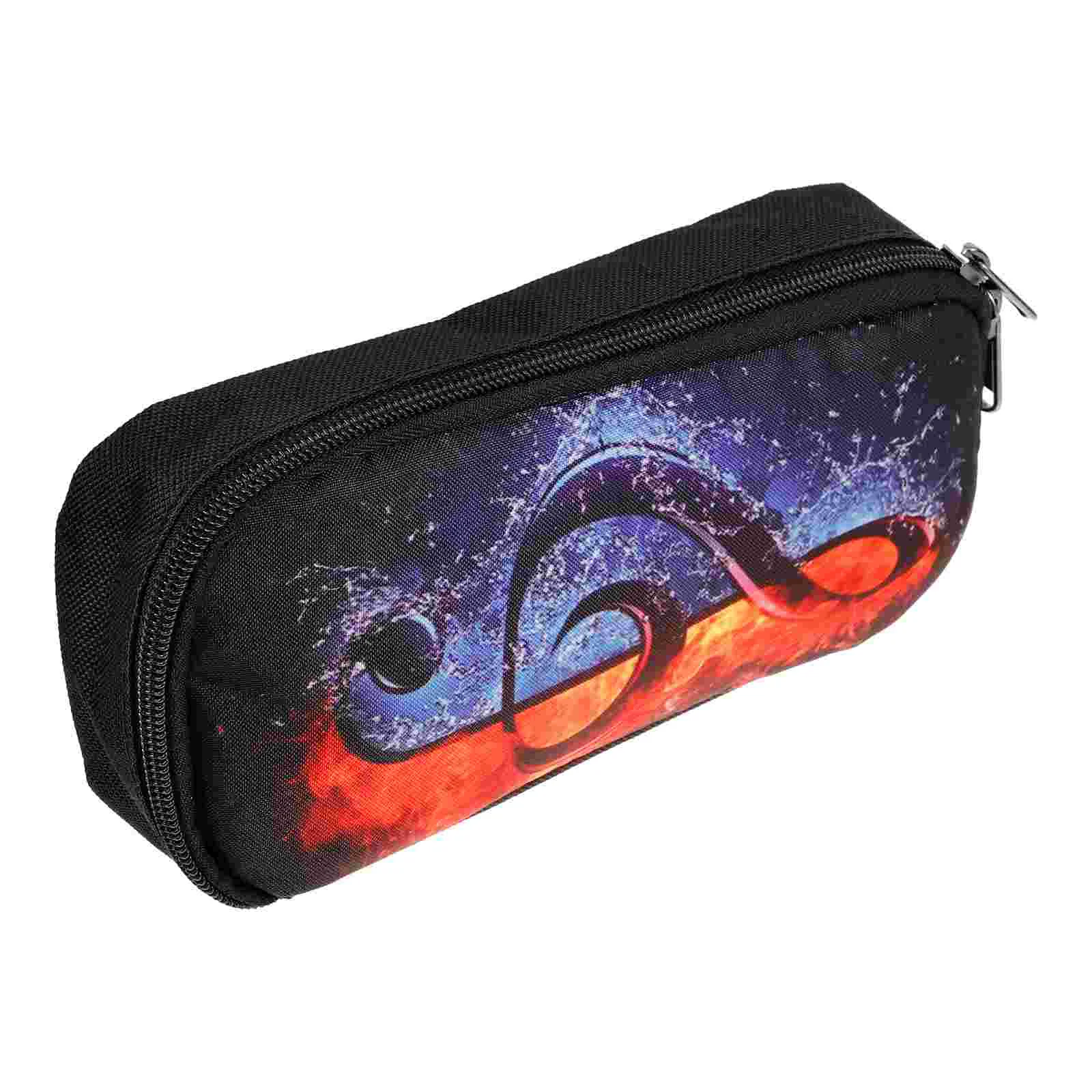 Music Theme Pencil Case Bag Big Capacity Students Polyester Household Pouch Portable