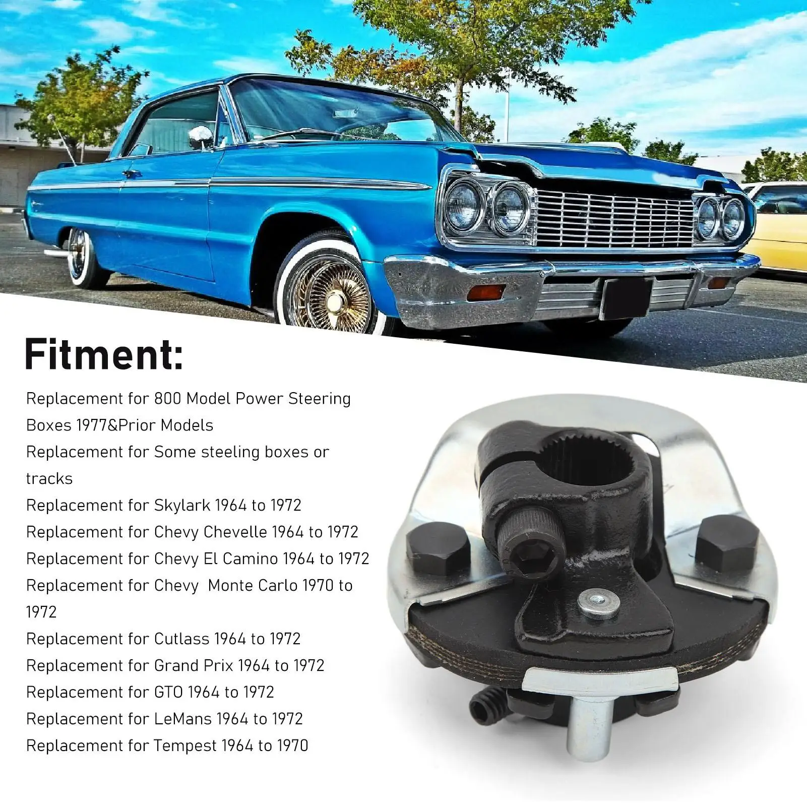 Universal Steering Rag Joint Coupler for gto 1964-1972 - Easy Installation & Shock Absorption