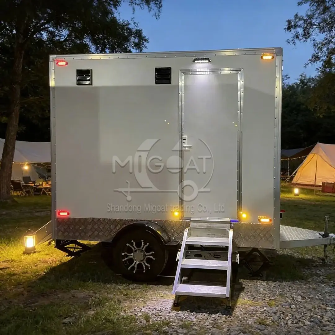 Towable 2-Stall Independent Mobile Toilet Trailer for Outdoor Events & Exhibitions Portable Restroom Solution