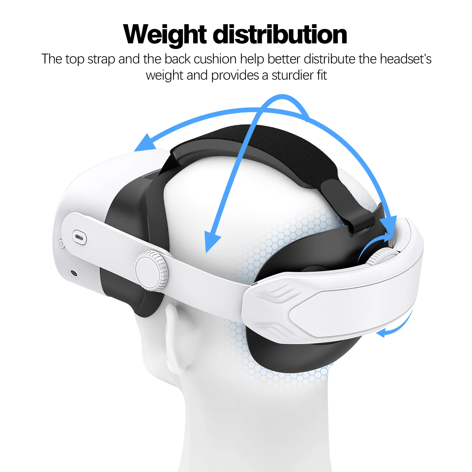 Head Strap Compatible with Oculus Quest 2/Quest 3/3S,VR Accessories AdjustableEliteStrap Replacement for Enhanced Comfort Supp