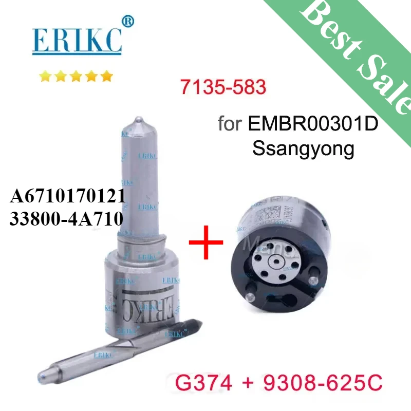 

Valve 9308-625C Nozzle G374 (L374PBD) Diesel Injector Repair Kits 7135-583 for Delphi SSANGYONG Euro5 EMBR00301D A6710170121