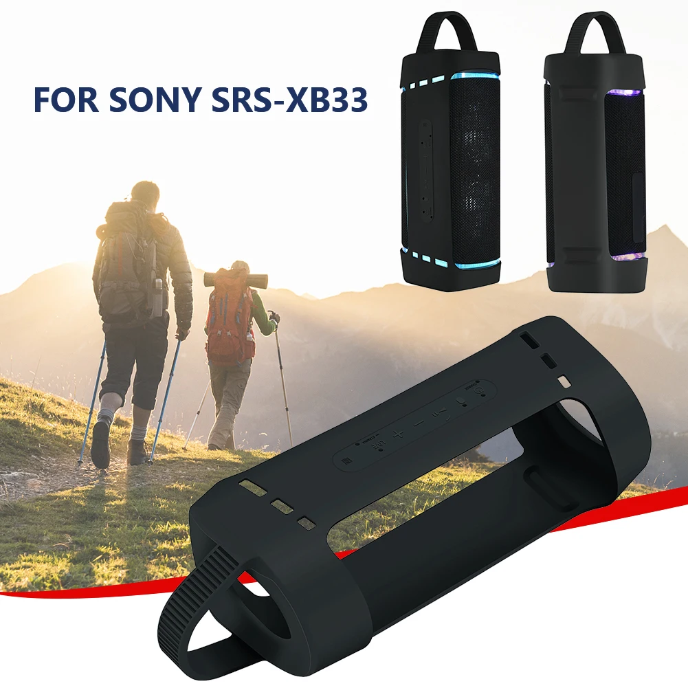 Soft Silicone Carrying Pouch Portable Foldable Waterproof Protective Cover Shock Proof Speaker Protective Case for SONY SRS-XB33