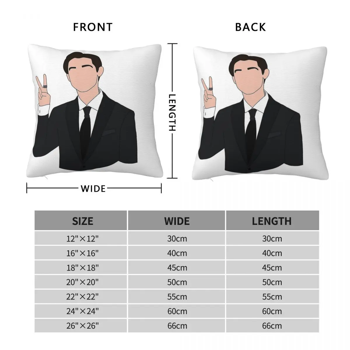 Griffin Gluck V Sign Square Pillowcase Polyester Linen Velvet Printed Zip Decorative Bed Cushion Cover