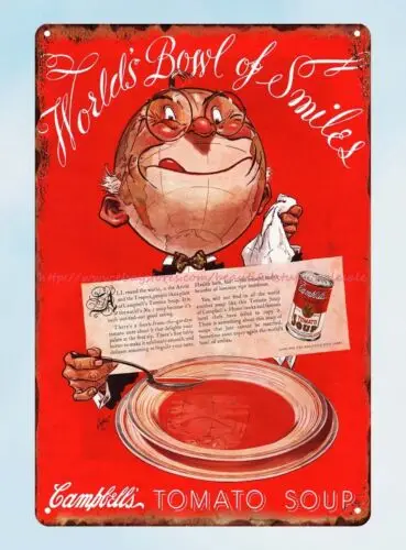 metal car signs Campbell's Tomato Soup 1936 metal tin sign