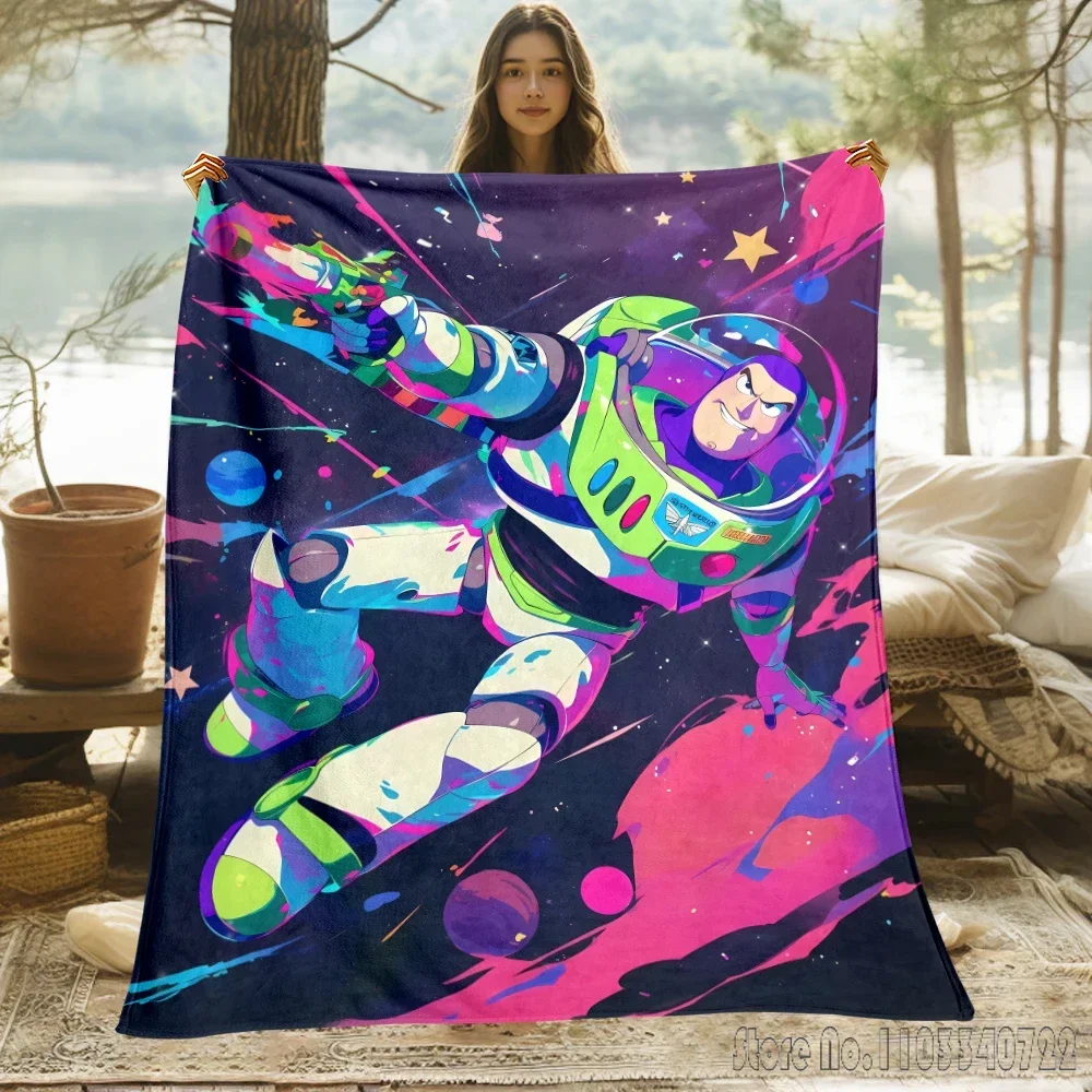 Anime Toy Story Buzz Lightyear Cute Kids Blanket Throw for Bed Sofa Decor Fleece Nap Blankets Boys Girls Children Gift