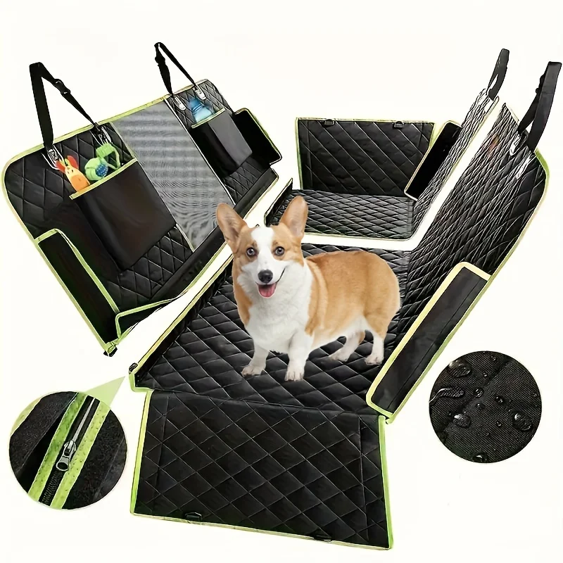 

6-in-1 pet rear seat car cushion can be disassembled and machine washed, 100% waterproof and stain resistant