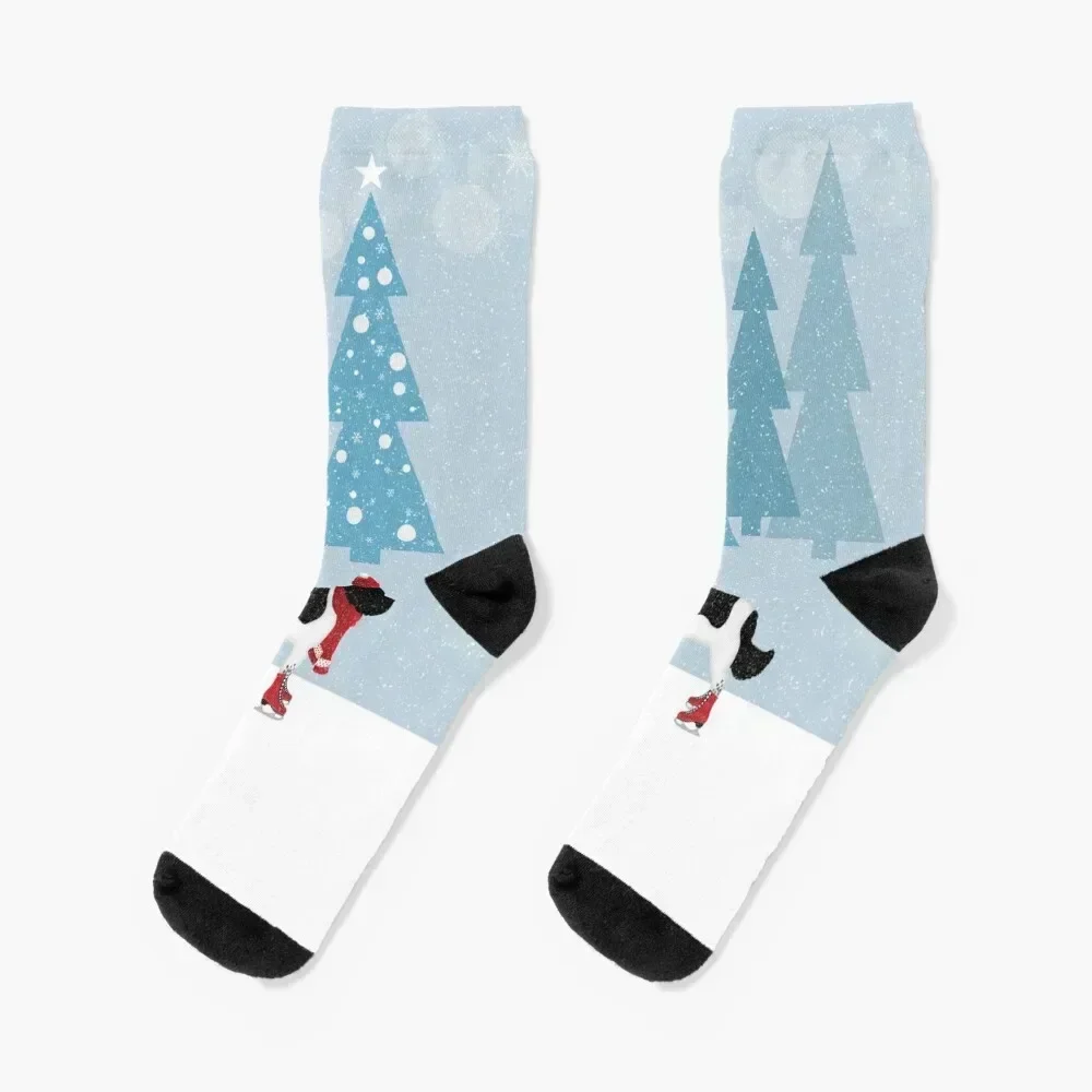 

Landseer Newfoundland Winter Scene Socks new in's Climbing christmas gifts christmas gift Men's Socks Women's