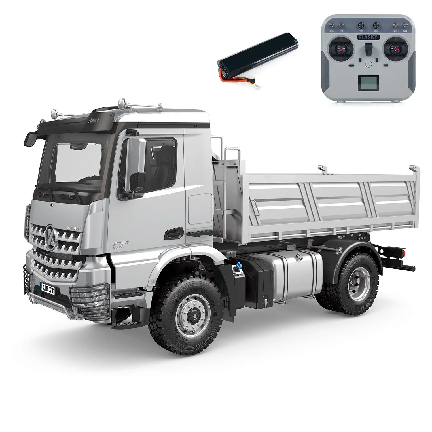 

Toys Kabolite 4*4 1/14 RC Dump Truck 5701 RTR Electric Lifting Remote Control Tipper Model 2Speed Gearbox Lights Sound System