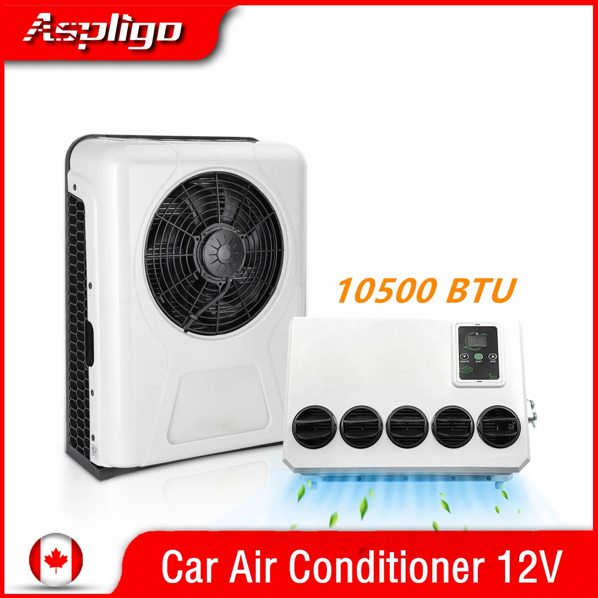 ASPLIGO 10500 btuTruck Tractor Electric Parking Air Conditioner 12V  Camper Van Car Automotive Split Air Conditioning 24V