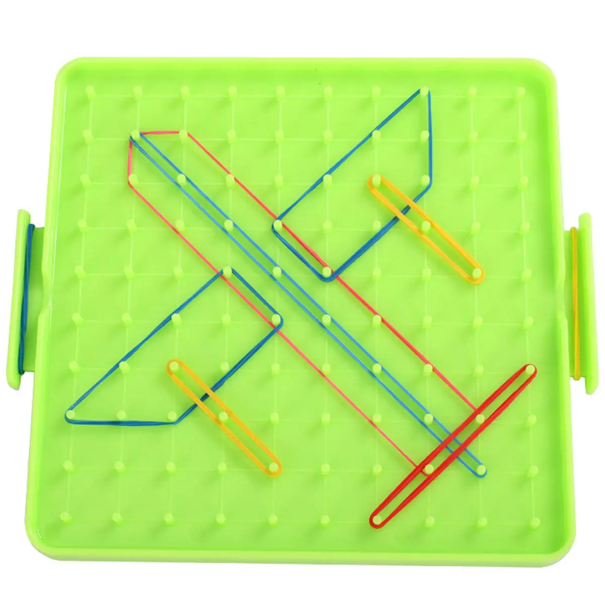 

4Pcs Plastic Nail Board Pegboard Geoboard Geometric Shape Learning Tools for Kids Elementary Math Education Geoboard
