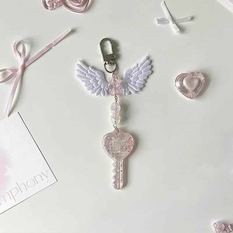 Keychain Pink Angel Wings Bag Pendant Subculture Y2k