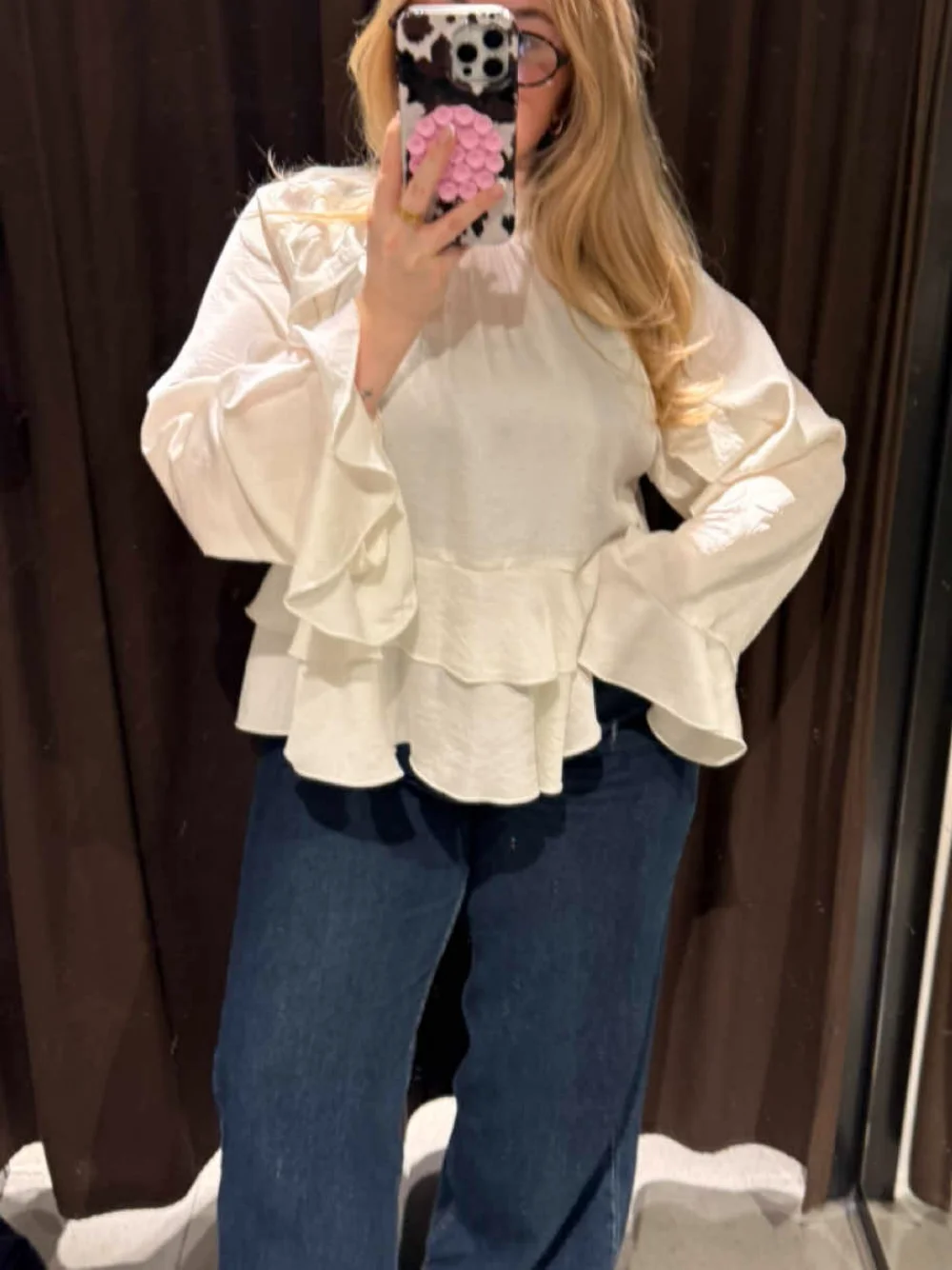 2025 women's spring and autumn fashion long sleeve round neck layered decorative shirt women's solid color loose shirt