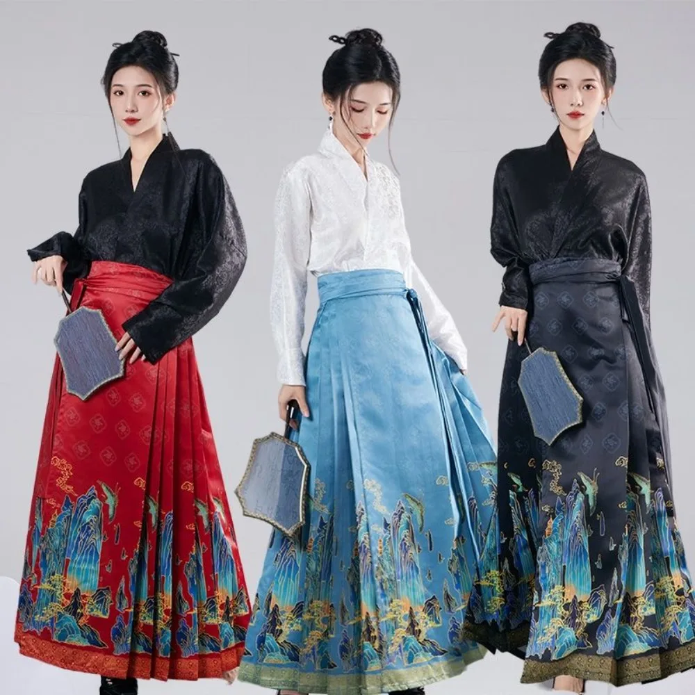 

New Chinese Style Hanfu Set - Hanfu Skirt Woman with Shirt, Elegant Traditional Costume Casual Daily Wear Modernized Design