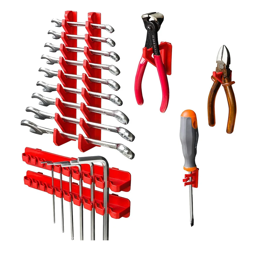 Wall Mounted Storage Bins 49Pcs Parts Rack Organizer Garage with Wall Panels Hooks Plastic Shop Tool for Screw Nails