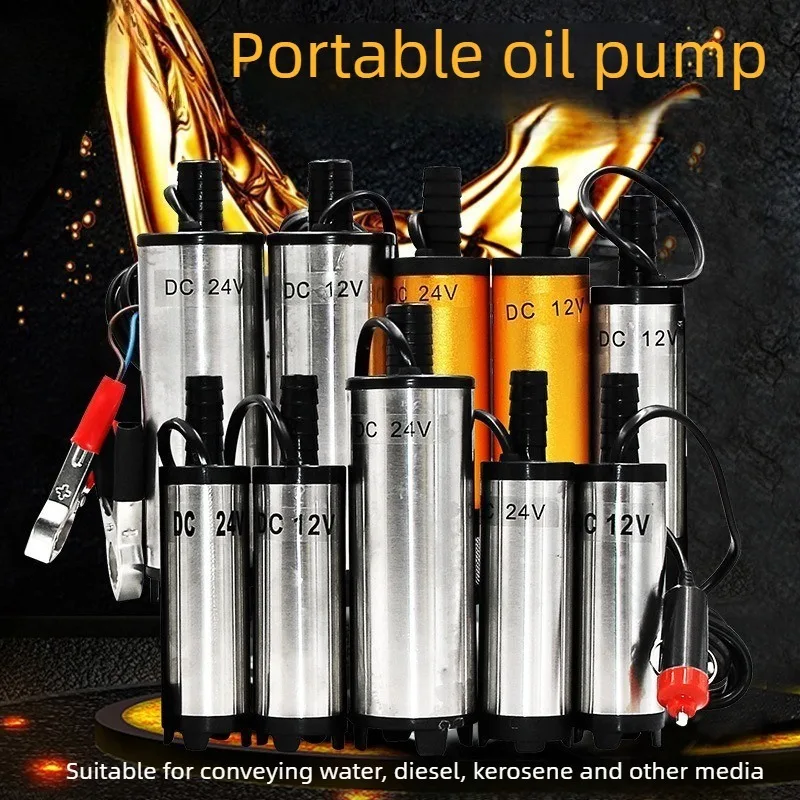 

Для перекачки дизельного масла, воды, корпус из алюминиевого сплава, 12 л/мин, насос для перекачки топлива, портативный мини-электрический погружной насос 12 В 24 В постоянного тока