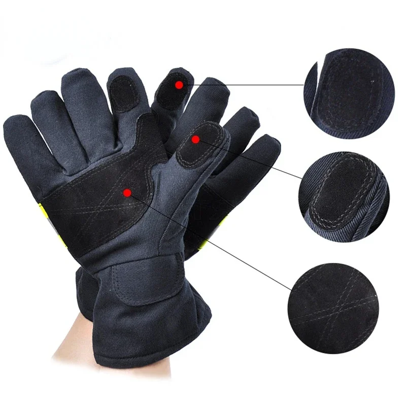 Wear-Resistance Non-slip Thicken Safety Gloves Fire Proof Gloves 3M Reflective Strap Fire Resistant Gloves for Firefighter