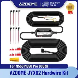 AZDOME-Kit de câblage d'enregistrement DVR de voiture, M550, M550 Pro, GS63H, ical17, M17, Protection à faible volume, Mini port USB, 12V-24V, 5V2.5A, Out, JYX02