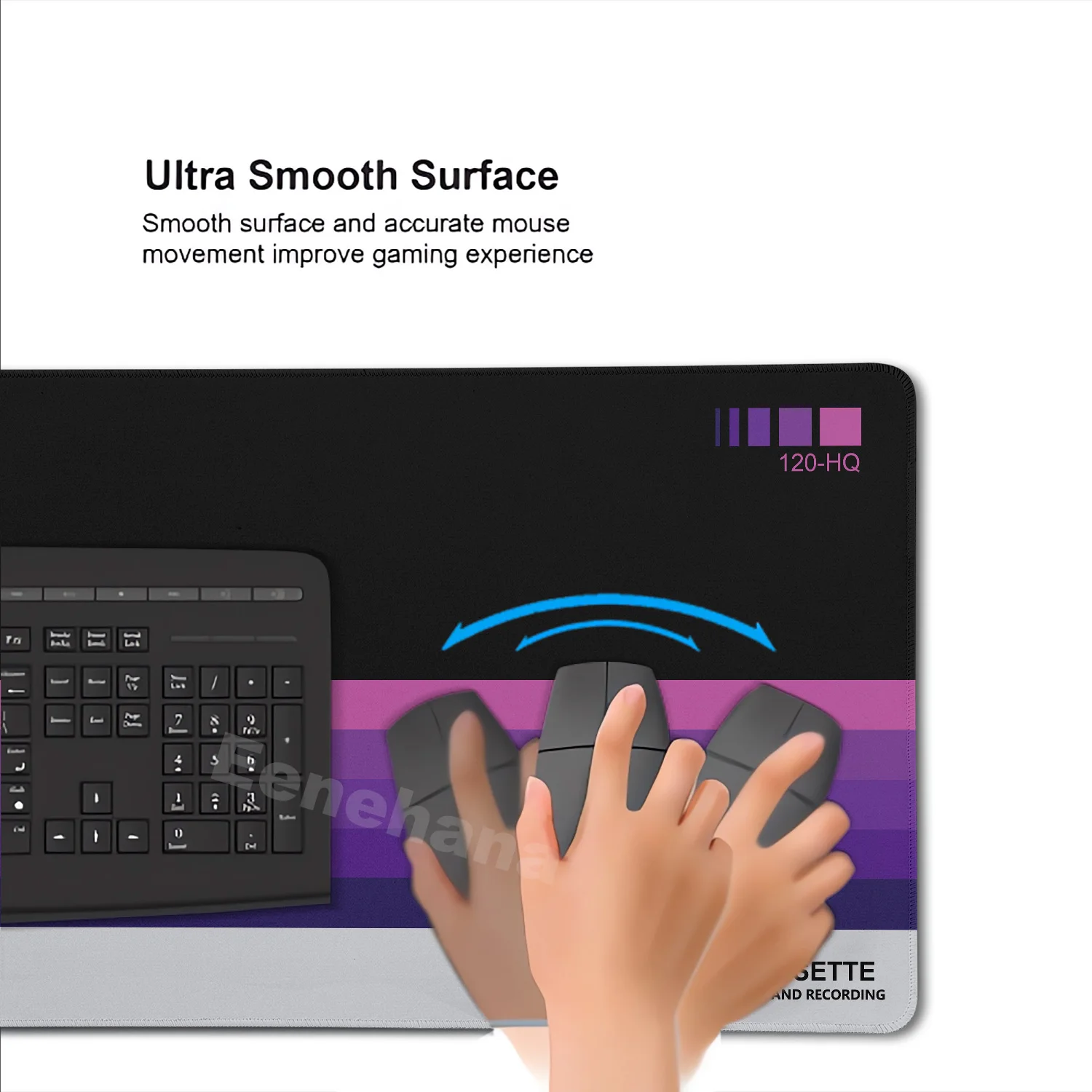 VHS Large Recorder Gaming Mouse Pad Non Slip Nostalgic Keyboard Mat Retro Style XXL Laptop Desk Accessories Magnetic Tape Carpet