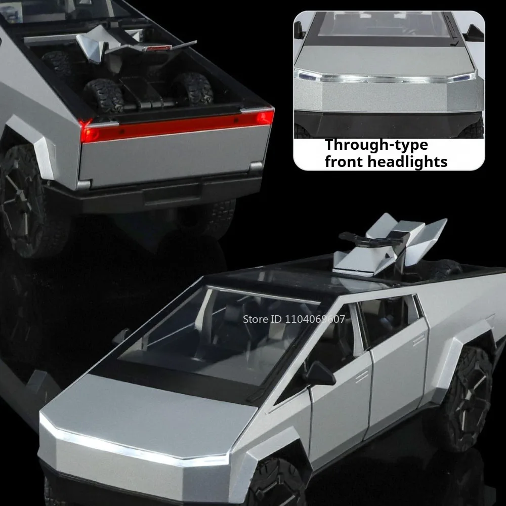 1:24 ピックアップトレーラーモーターホーム合金ダイキャストロボタクシー車のおもちゃモデルサウンドライトプルバックドアオープンRV子供フェスティバルギフト