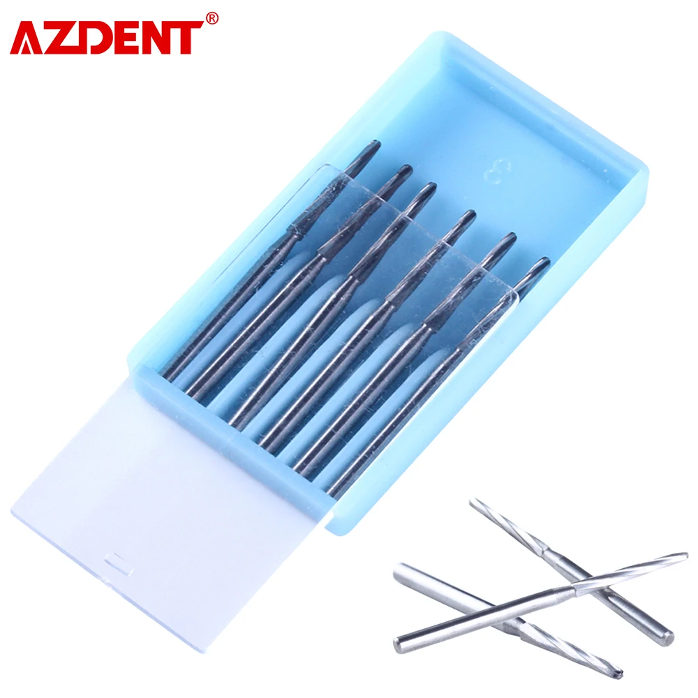 AZDENT 6pcs/Box Dental FG Zekrya 28mm Surgical Zekrya Carbide Bone Cutters Finishing Burs FG Bur Tungsten Steel Turning Needle