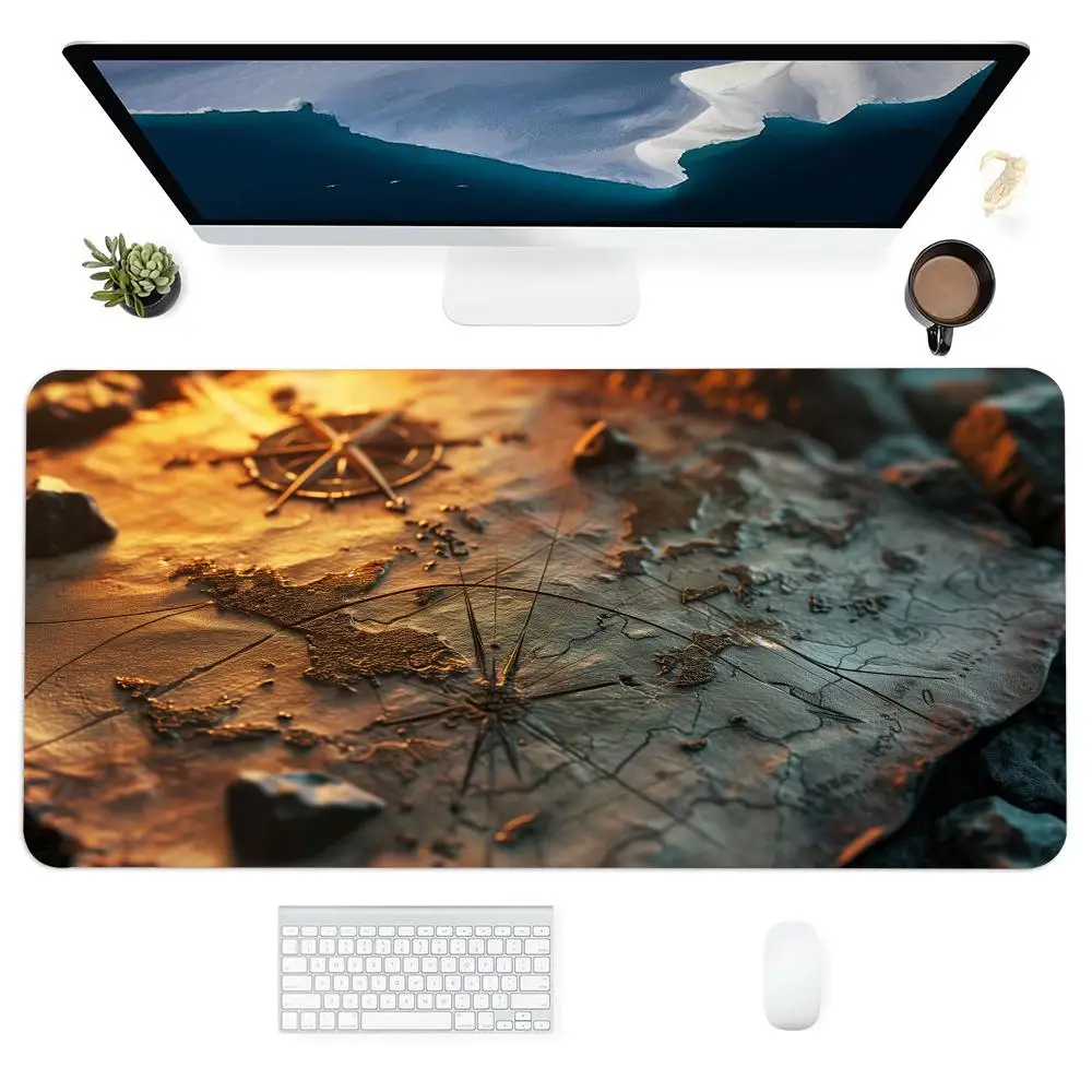 

Treasure Hunt Map Office Accessories Mouse Pad Large Gaming Art Non-slip Mousepads Laptop Tablet Mat Mousepad XL Mini PC Playmat