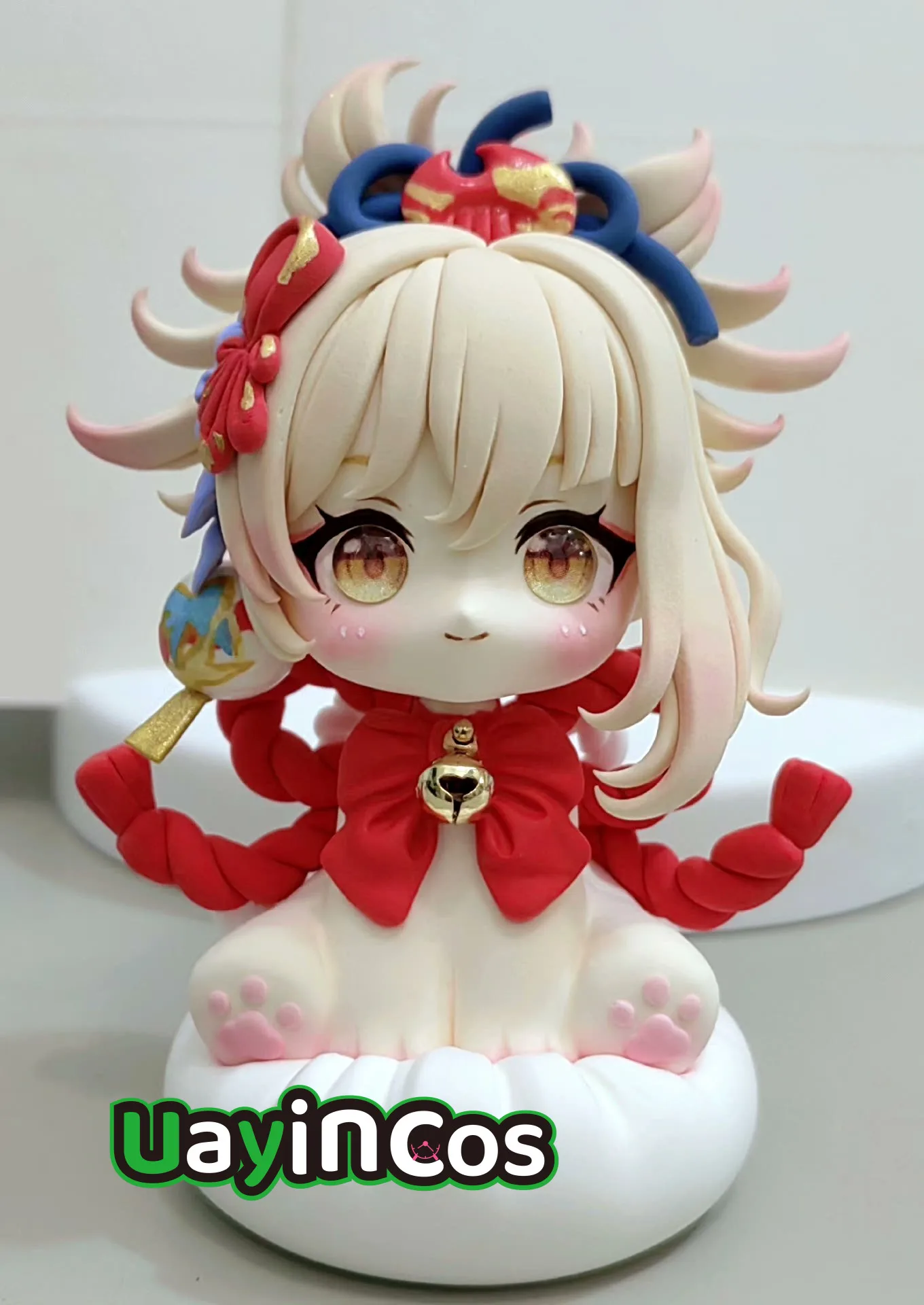 Handmade Genshin Impact Yoimiya Ornaments 10cm Clay Figurine Anime Figure Model Statue Doll Game Toys For Kids Gifts Customized