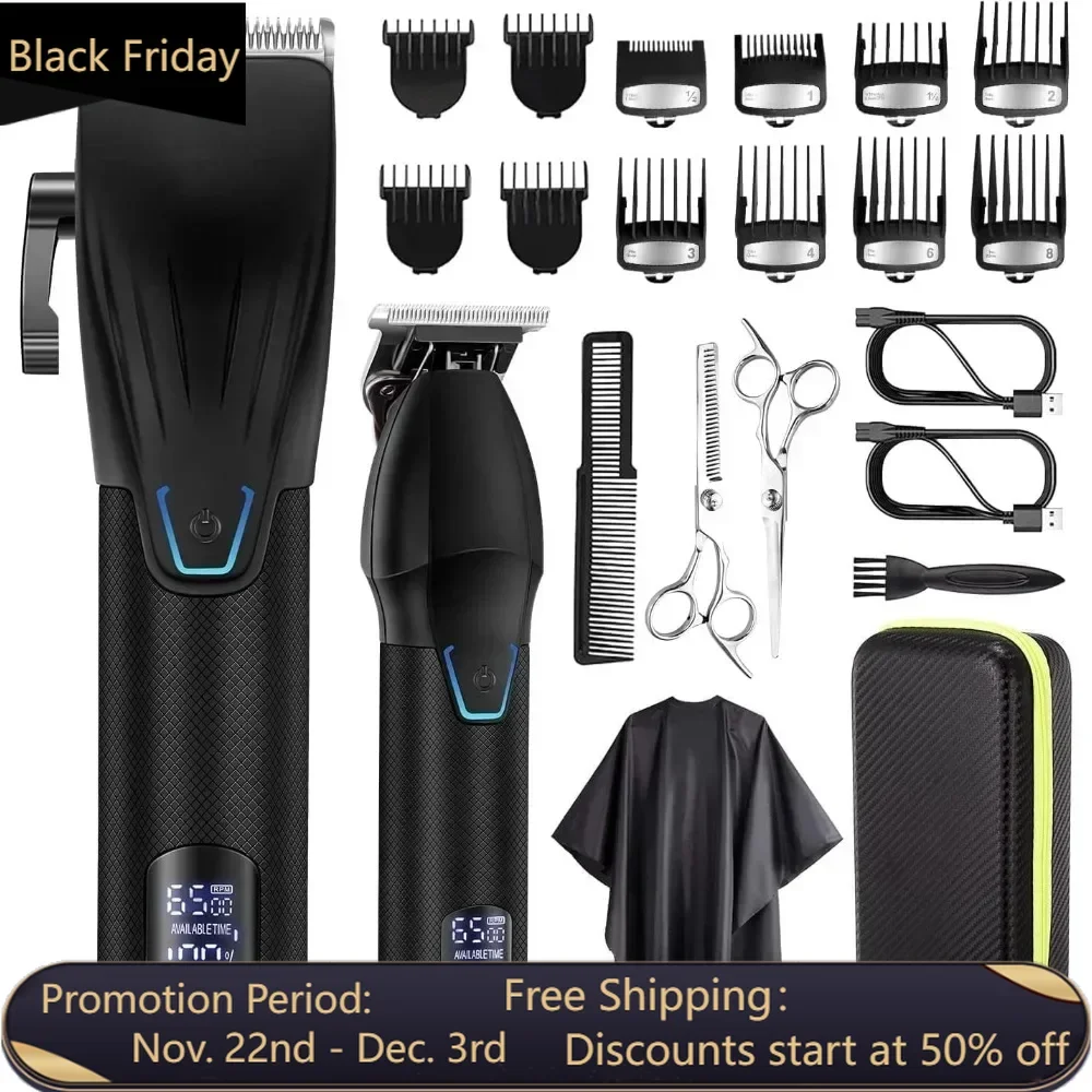 

Professional Hair Clipper and Trimmer Set, Barber Clippers Set for Men Professional Kit, Beard Trimmer Haircut Kit, Cordless